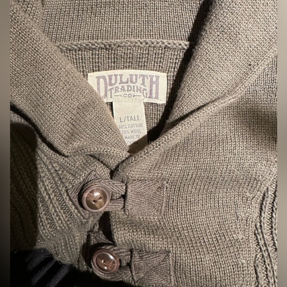 Duluth Trading Co. Infantry Style High Neck Shawl Collar‎ Pullover Sweater - Picture 4 of 6